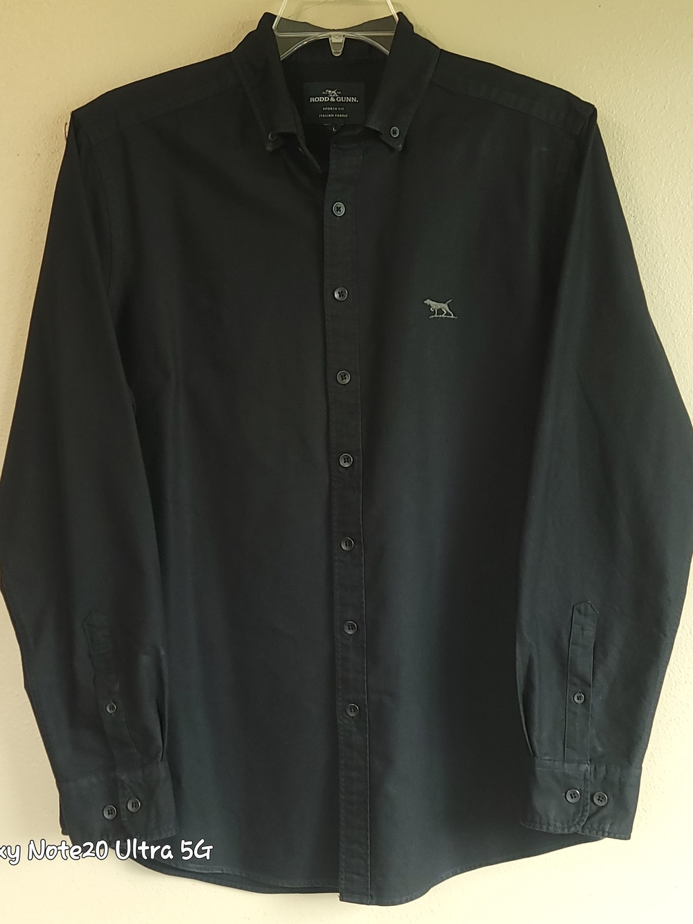 Rodd & Gunn Mens Gunn Oxford Sports Fit Shirt Sz-L Black Italian Fabric Long S